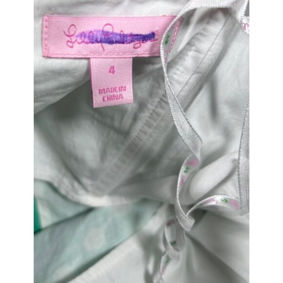 Lilly Pulitzer Dress Sz 4 Strapless Comb Get it Bowen Green Embroidered‎ Mini - Picture 3 of 5